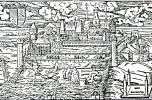 1_A budai királyi vár nyugat felől a XVI század derekán. A Münster Sebestyén-féle Cosmographia metszetének kisebbített másolata