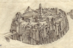 Maróti Géza: Atlantis City távlati rajza, 1936 k.