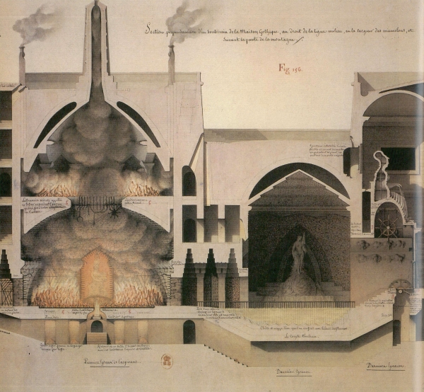 Jean-Jacques Lequeu: Gótikus ház földalatti labirintusa © Bibliothèque Nationale de France