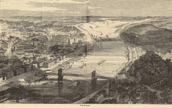 Pest-Buda egy 1857-es párizsi képes újság metszetén, forrás: timelord.hu