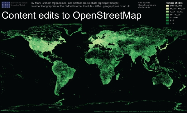 Az Open Street Map adatsűrűsége