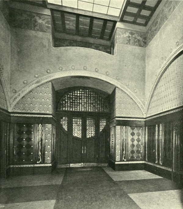 Joseph Urban: A bécsi Zedlitzhalle bejárati tere, 1901